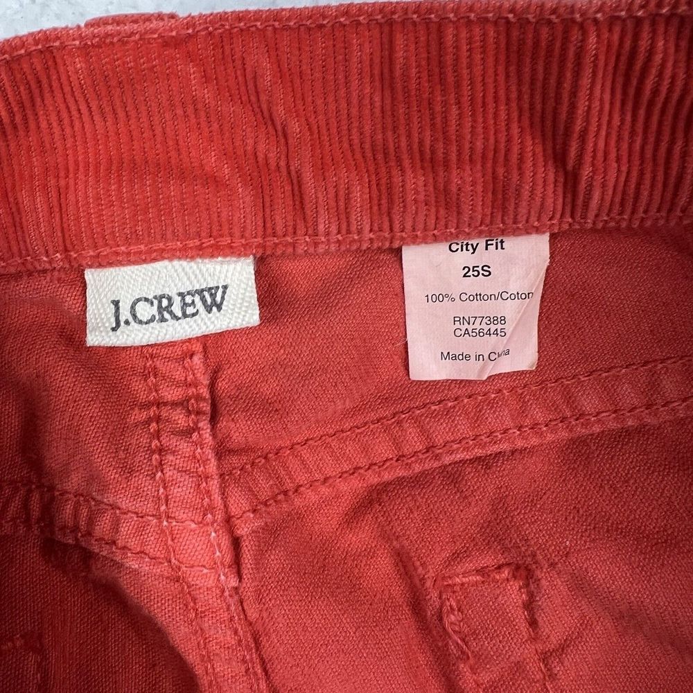 J Crew Pants Womens 25S Red Corduroy Skinny Leg Matchstick City Fit Cotton - Picture 10 of 12
